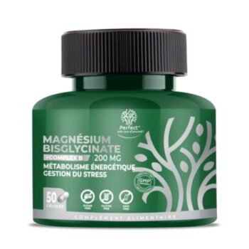 Magnesium Bisglycinate + Vitamine B Complex 300Mg - 50 Gélules - Perfect Nutrition