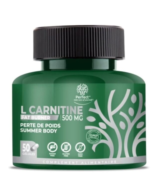 L-Carnitine Fat Burner 500mg - 50 Gélules - Perfect Nutrition